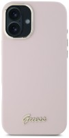Фото - Чехол GUESS Silicone Script Metal Logo for iPhone 16