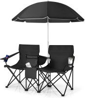Фото - Туристическая мебель Costway Folding Double Chair with Umbrella