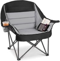 Фото - Туристическая мебель Costway Folding Oversized Camping Chair with Side Pockets and Cup Holder