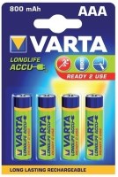 Фото - Аккумулятор / батарейка Varta LongLife  4xAAA 800 mAh