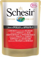 Фото - Корм для кошек Schesir Adult Pouch Chicken/Seabass 100 g 