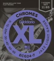 Фото - Струны DAddario XL Chromes Flat Wound 7-String Jazz 11-65 