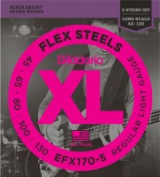 Фото - Струны DAddario XL FlexSteels 5-String Bass 45-130 