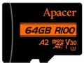Apacer microSDXC UHS-I U3 V30 A2 64 ГБ