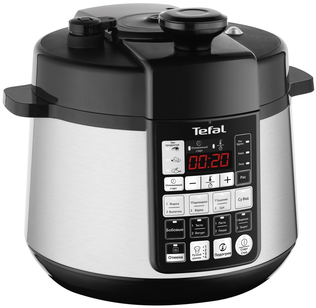 ▷ Сравнение Tefal Advanced Pressure Cooker CY621D32 vs Moulinex CE501132 :  Программы приготовления · Функции и возможности