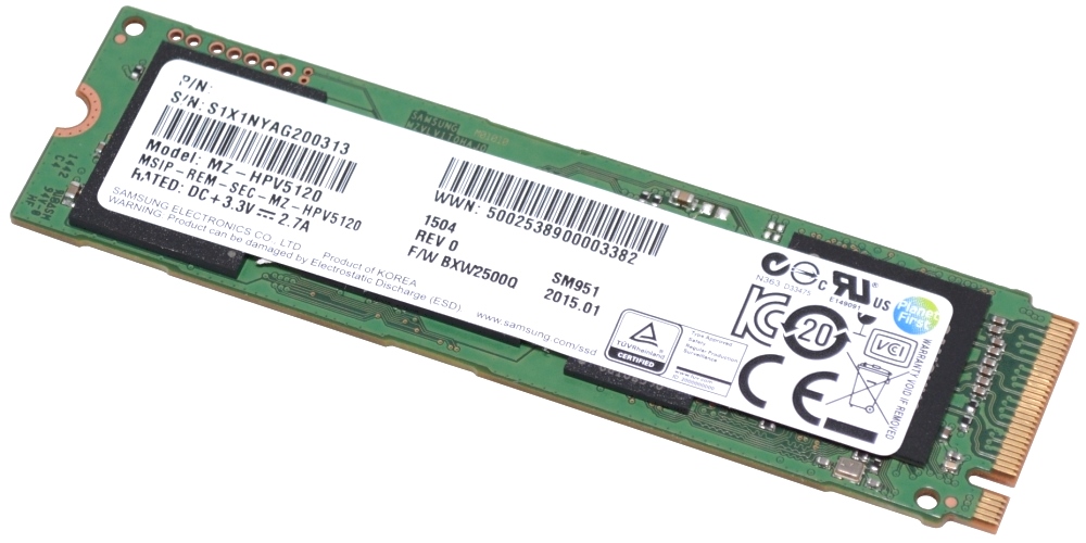 Samsung SM951 M.2 MZVPV512HDGL 512 GB NVMe - купить SSD-накопитель